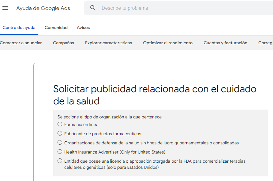 permiso de publicidad google